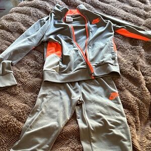 Nike Gray and Orange Athletic Set
